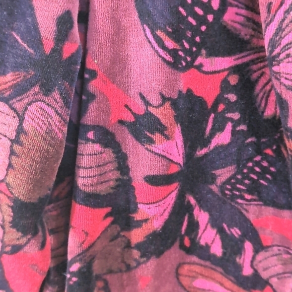 Style &  Co Sport Zip Up Velvet Top Red Purple Black Pattern Size XLP - Picture 6 of 7